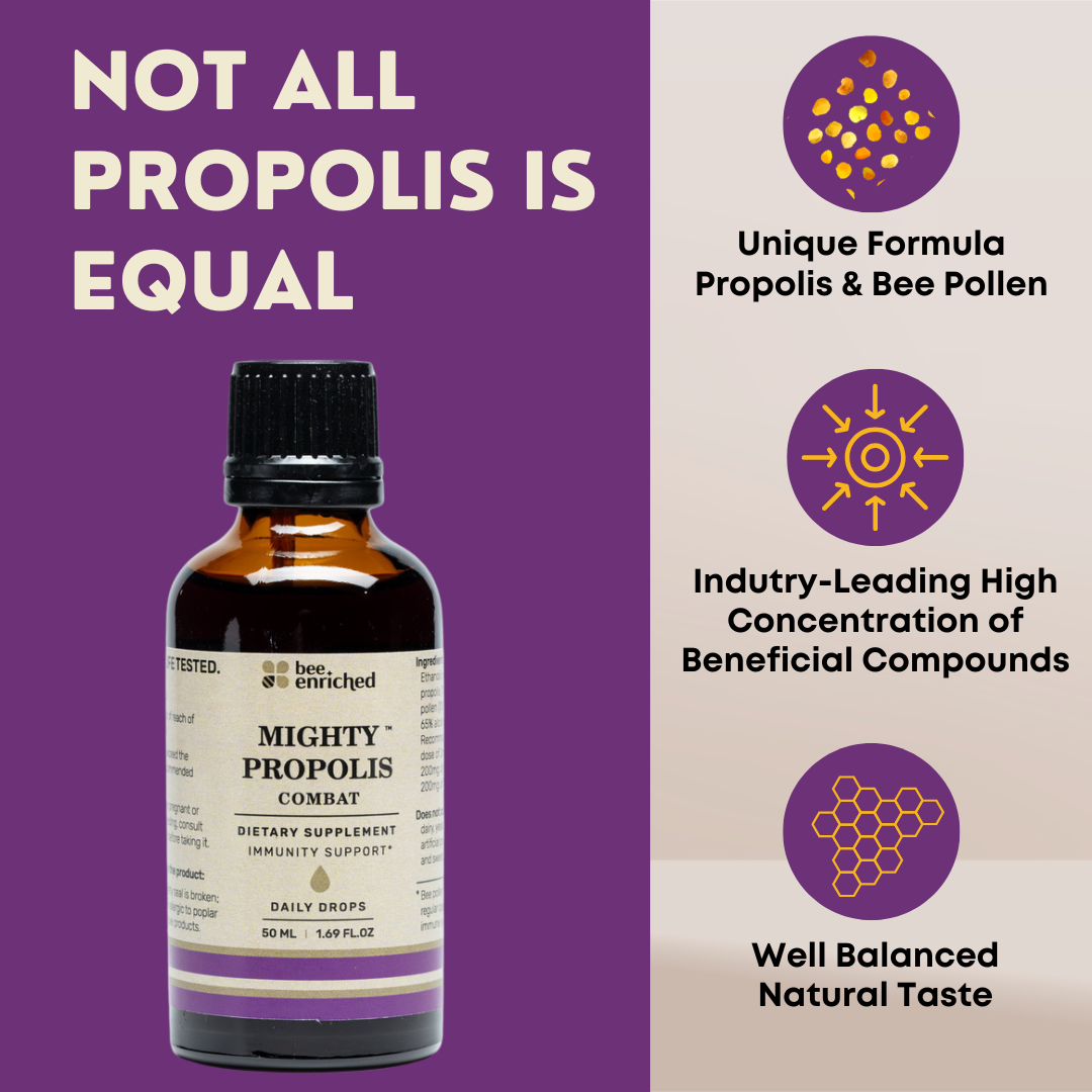 Mighty Propolis Combat | Ethanolische Tinktur | Tägliche Immunitätstropfen 50 ml