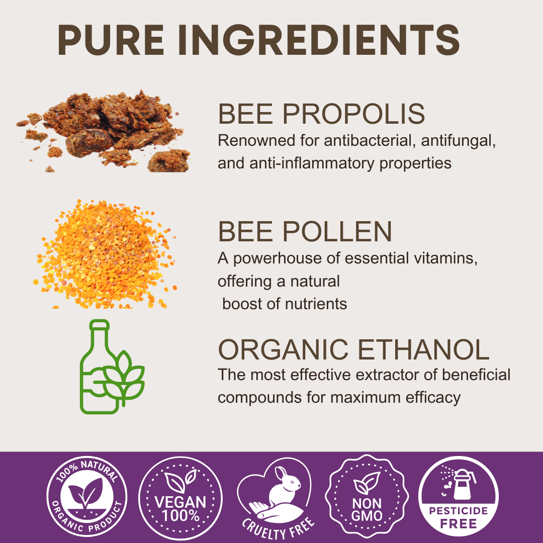 Mighty Propolis Combat | Ethanolische Tinktur | Tägliche Immunitätstropfen 50 ml